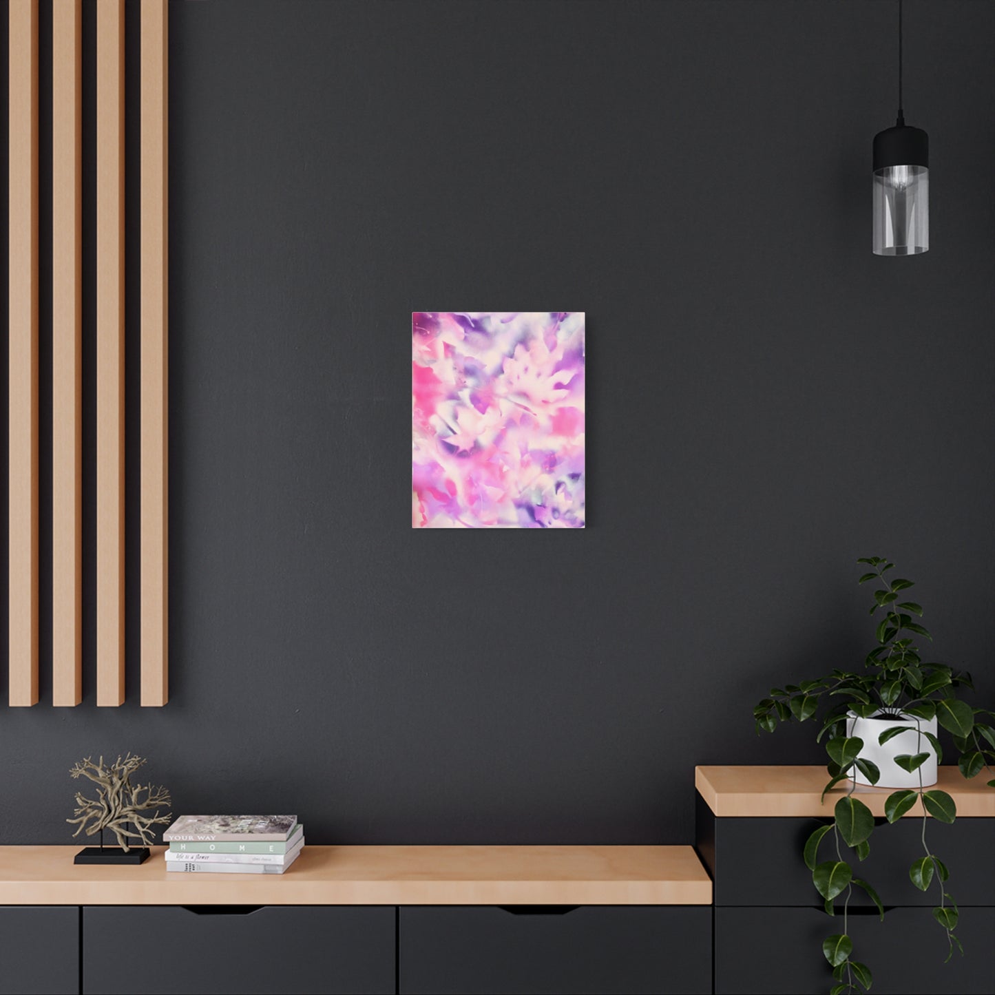 Heavenly Botanical — Pink & Purple Spray Paint Canvas Print | by Valentina Theodora